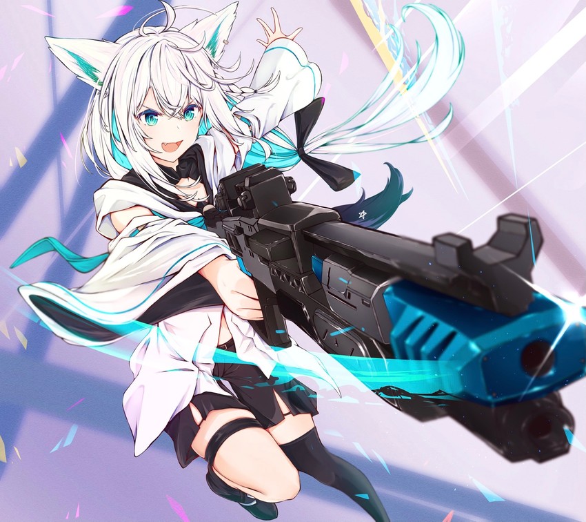 shirakami fubuki (hololive and 1 more) drawn by joker_oowo