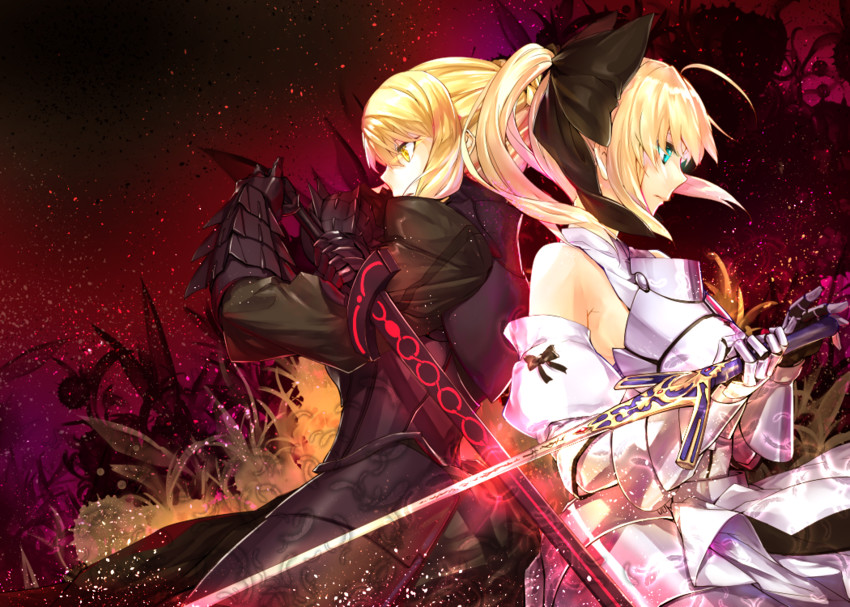 artoria pendragon, saber alter, and saber lily (fate and 1 more) drawn by kyougoku_touya