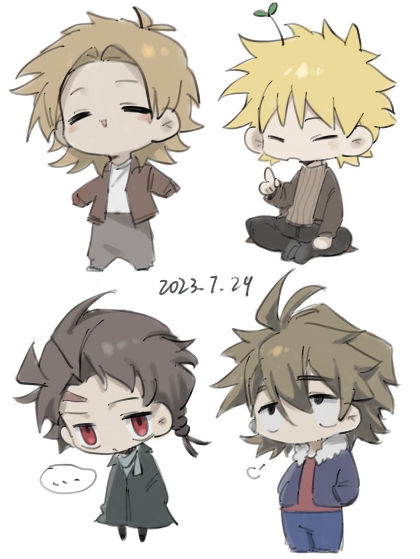 atou haruki, harada minoru, isoi reiji, and shinano eiji (saibou shinkyoku) drawn by ashsadila