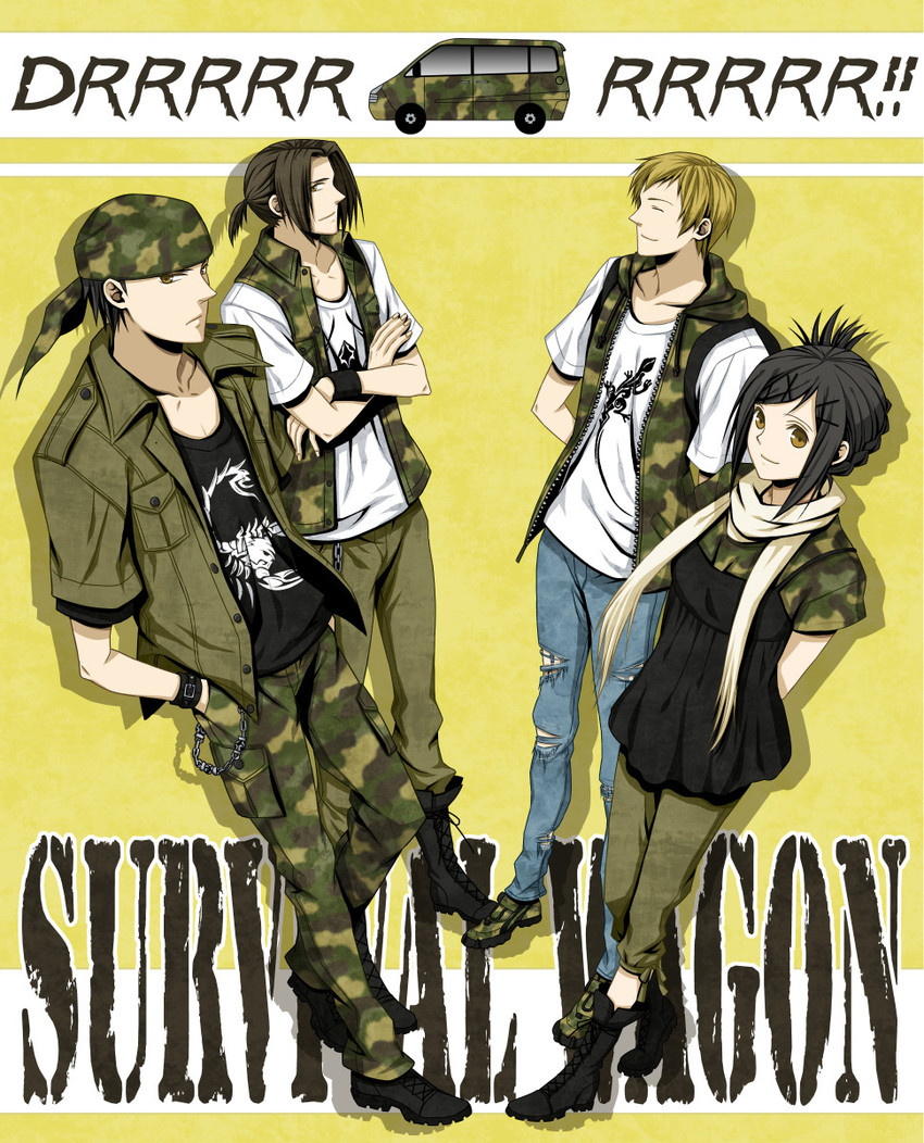 kadota kyouhei, karisawa erika, yumasaki walker, and togusa saburou (durarara!!) drawn by yuuno_(yukioka)