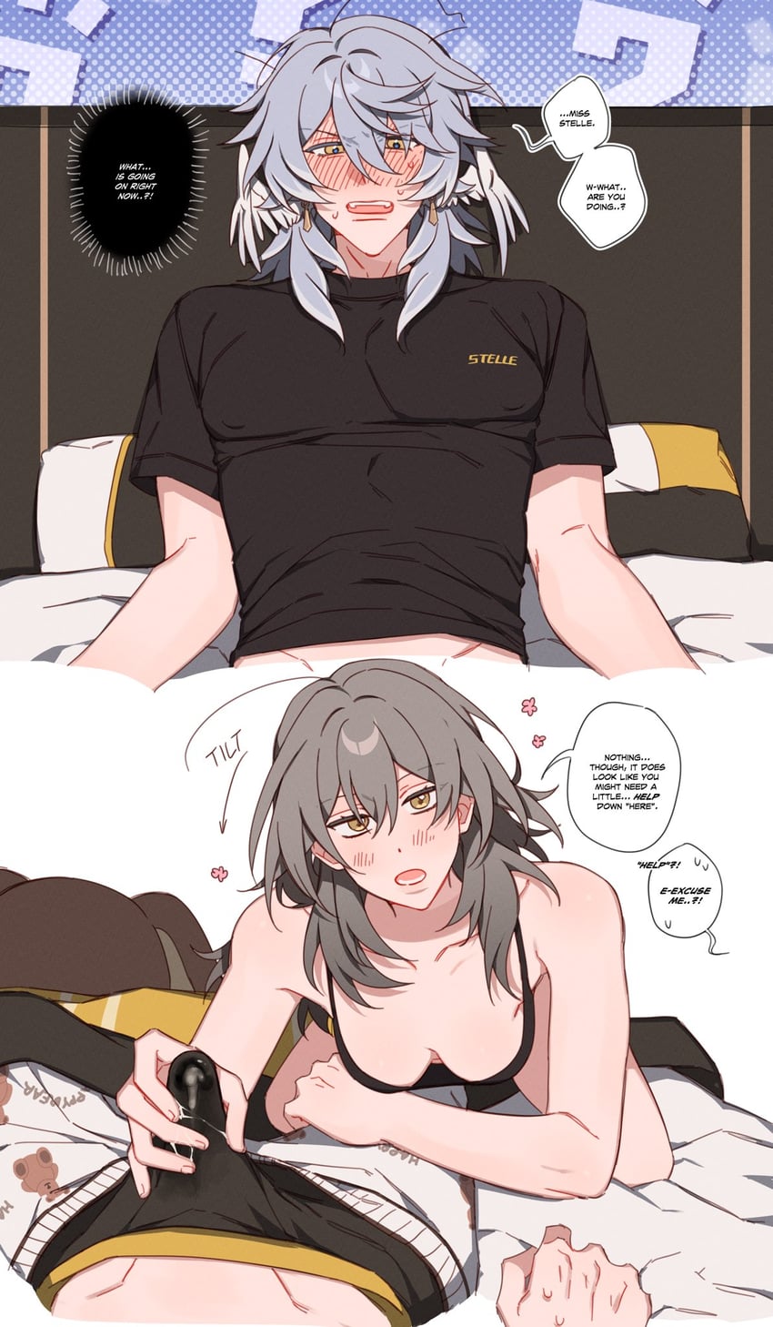 trailblazer, stelle, and sunday (honkai and 1 more) drawn by majunjuu