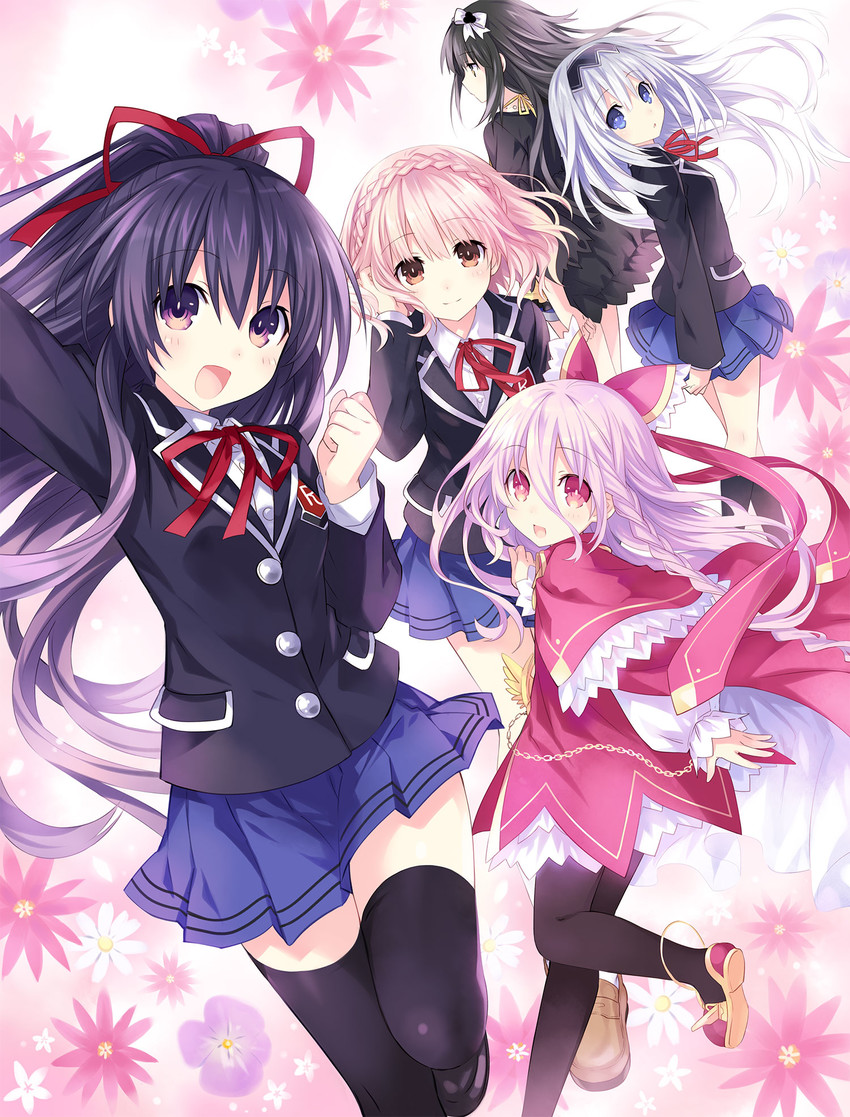 yatogami tohka, sonogami rinne, arusu maria, arusu marina, and sonogami rio (date a live and 3 more) drawn by tsunako