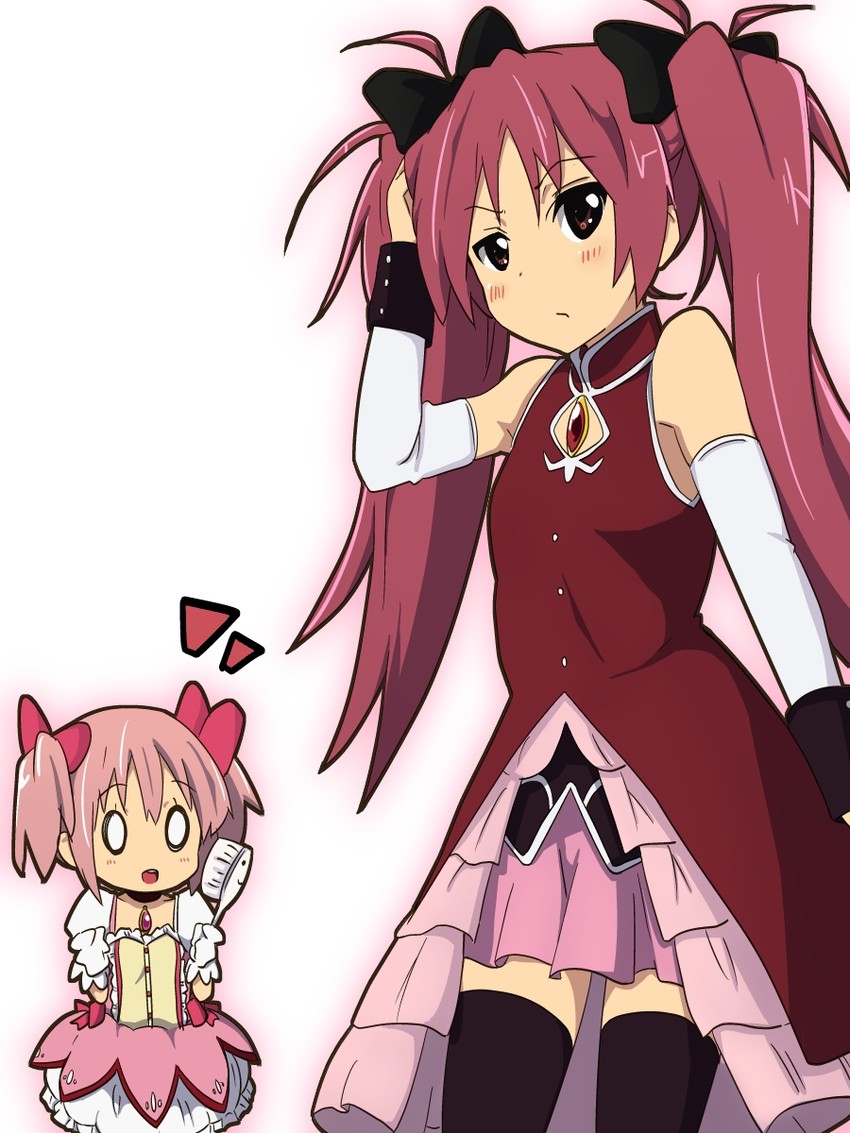 kaname madoka and sakura kyoko (mahou shoujo madoka magica and 1 more) drawn by amano_kouki