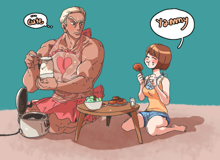 mankanshoku mako and gamagoori ira (kill la kill) drawn by mustad