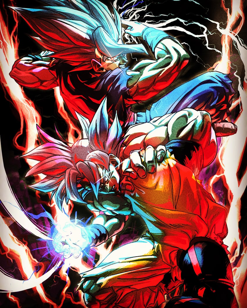 son goku, son gohan, and gohan beast (dragon ball and 1 more) drawn by stynl_f