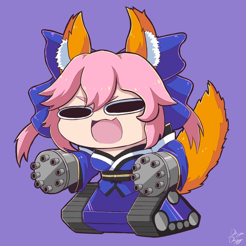 tamamo, tamamo no mae, and guntank (fate and 3 more) drawn by drogo_doggo