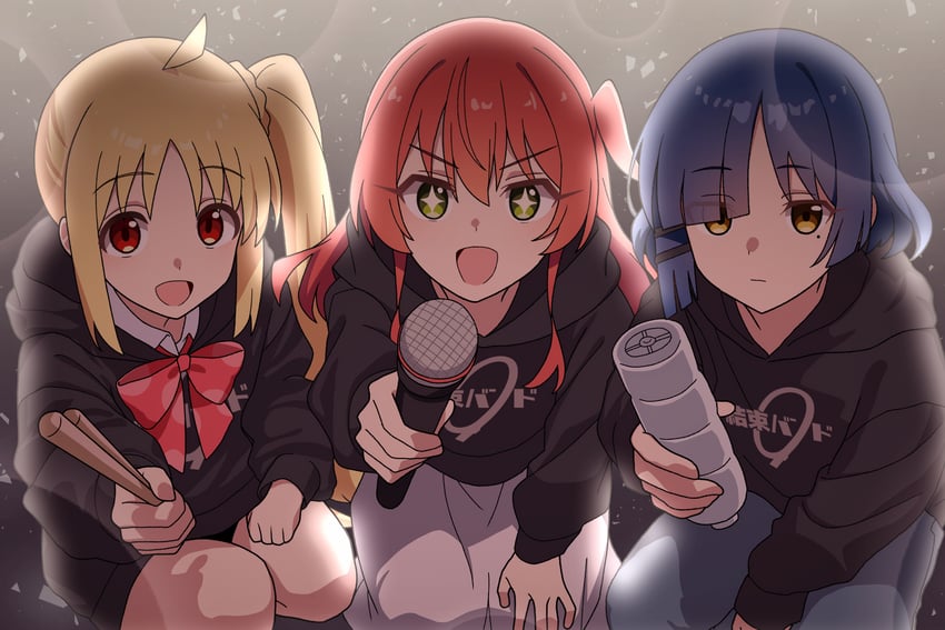 kita ikuyo, ijichi nijika, and yamada ryo (bocchi the rock!) drawn by vector_(dmlddmld00)