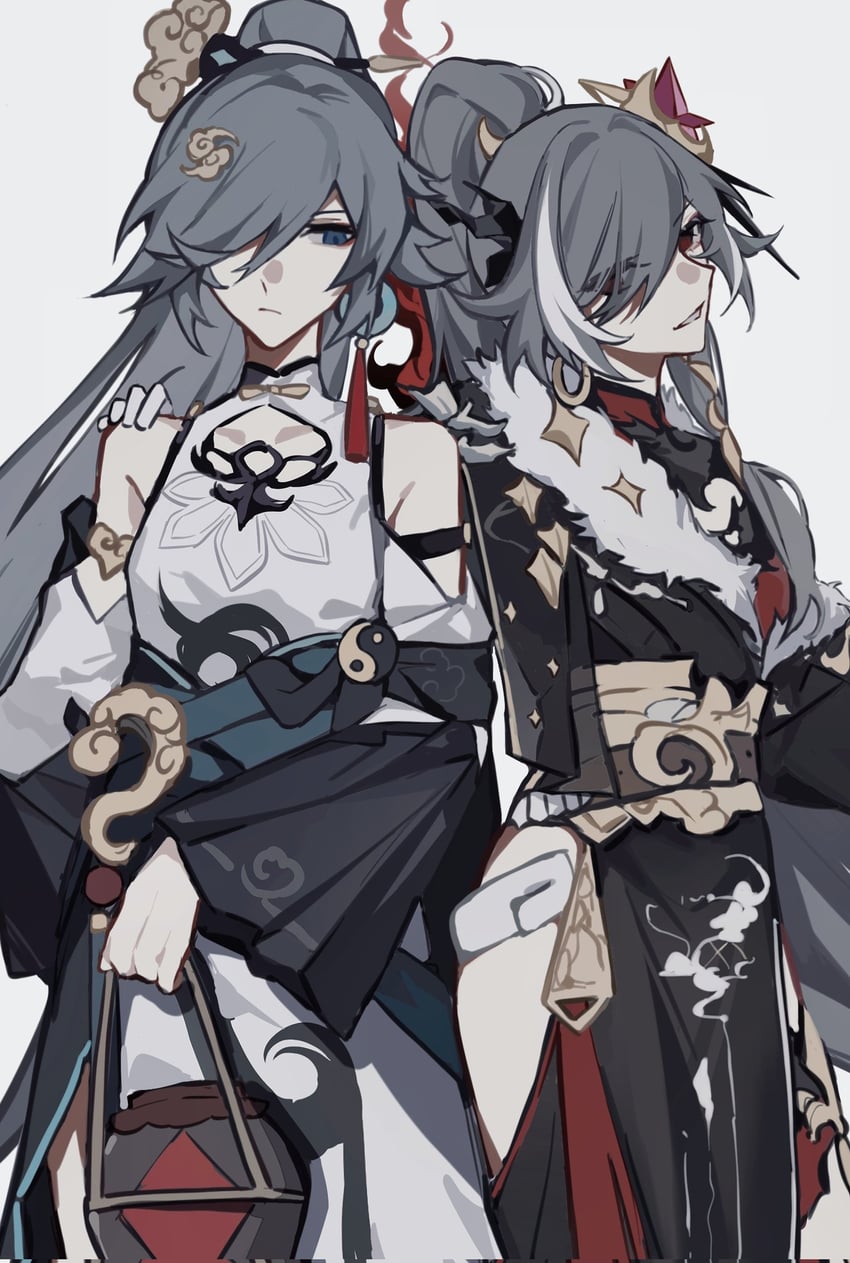 fu hua and herrscher of sentience (honkai and 1 more) drawn by haruka_(rsyaooooo)