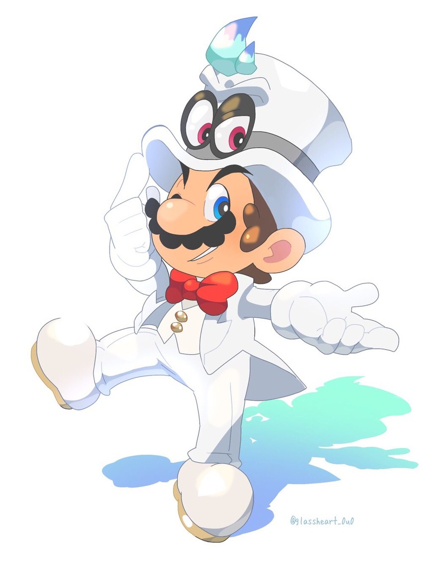 mario and cappy (mario and 1 more) drawn by hoshikuzu_pan