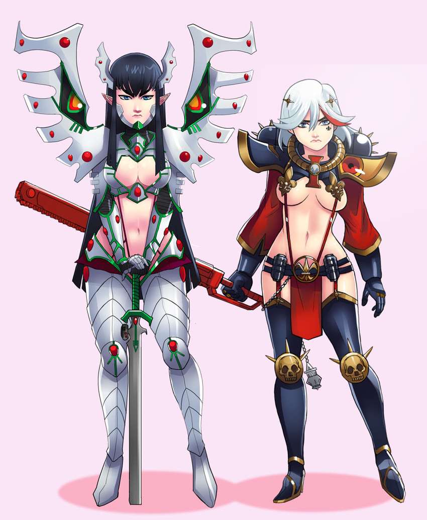 matoi ryuuko, senketsu, kiryuuin satsuki, junketsu, and adepta sororitas (kill la kill and 1 more) drawn by greenmarine