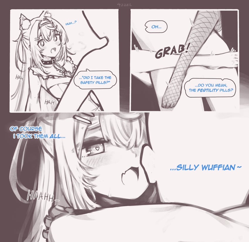 fuwawa abyssgard (hololive and 1 more) drawn by 4zazil