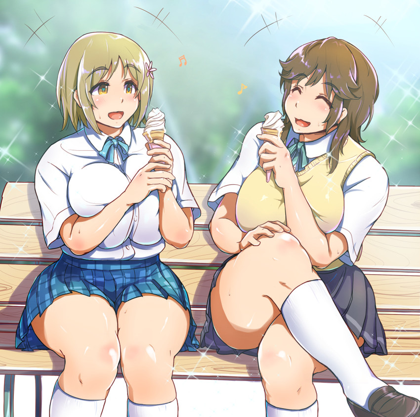 mimura kanako and sakurai rihoko (idolmaster and 2 more) drawn by ikinari_mojio