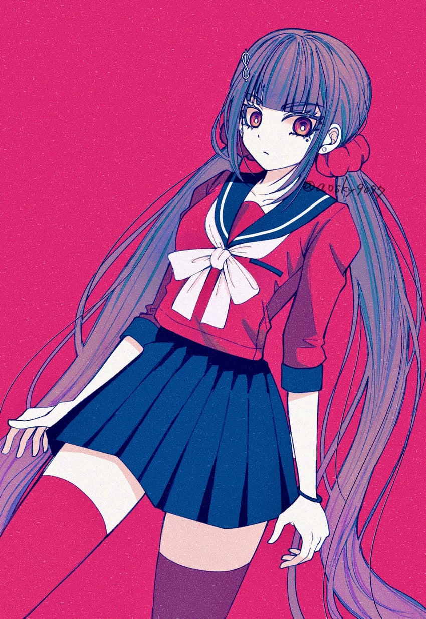 harukawa maki (danganronpa and 1 more) drawn by satori_(aosky9077)