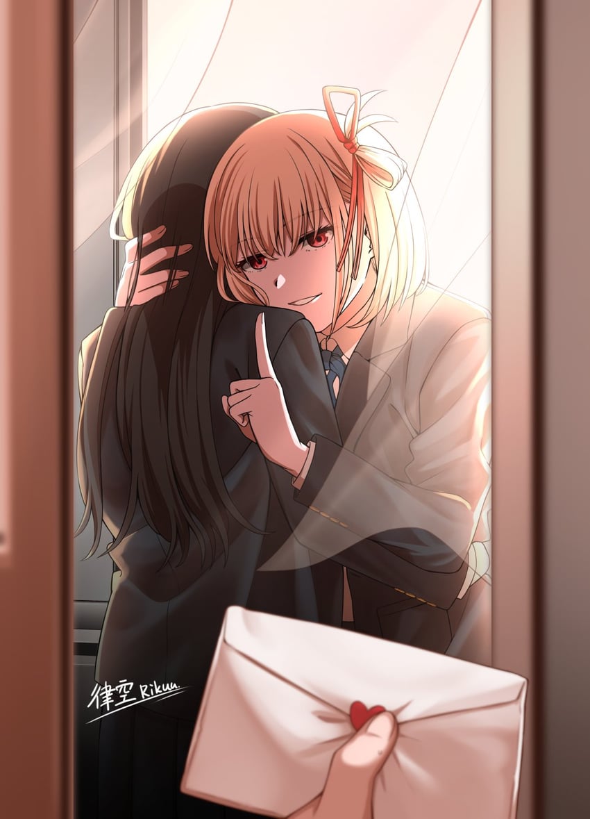 nishikigi chisato and inoue takina (lycoris recoil) drawn by kurokawa_rikuu