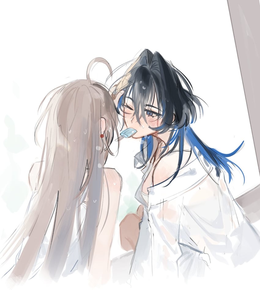 ouro kronii and nanashi mumei (hololive and 1 more) drawn by eus_ing