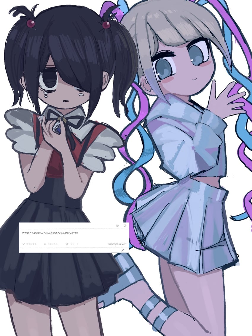 chouzetsusaikawa tenshi-chan and ame-chan (needy girl overdose) drawn by sasa_ki_(resupuburika)