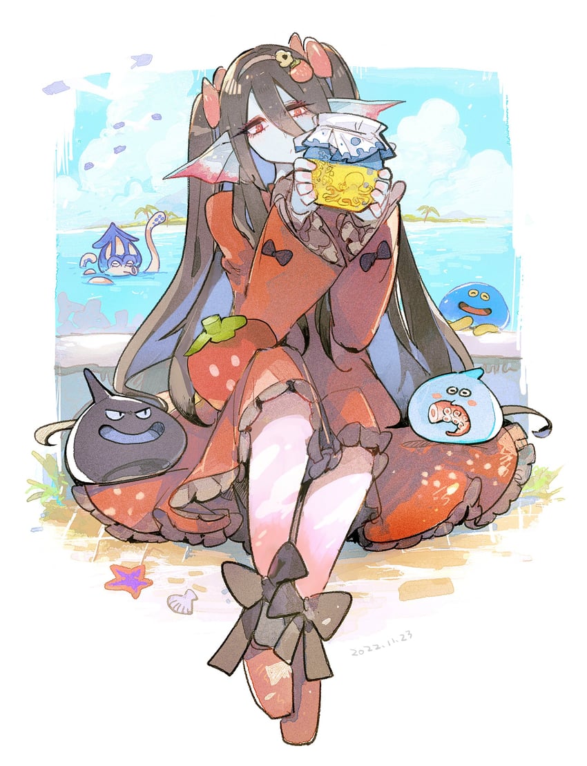 slime, healslime, weddie, and tentacular (original and 2 more) drawn by linne_(hld_doreko)