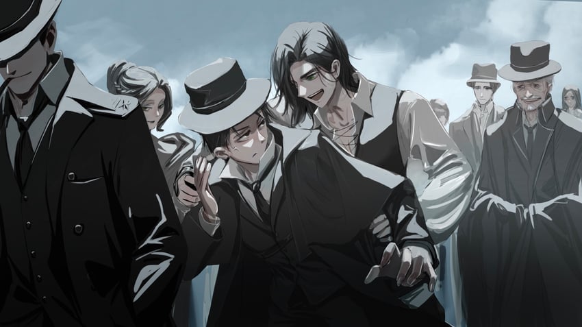 klein moretti, leonard mitchell, dunn smith, daly simone, old neil, and 3 more (lord of the mysteries) drawn by btt59