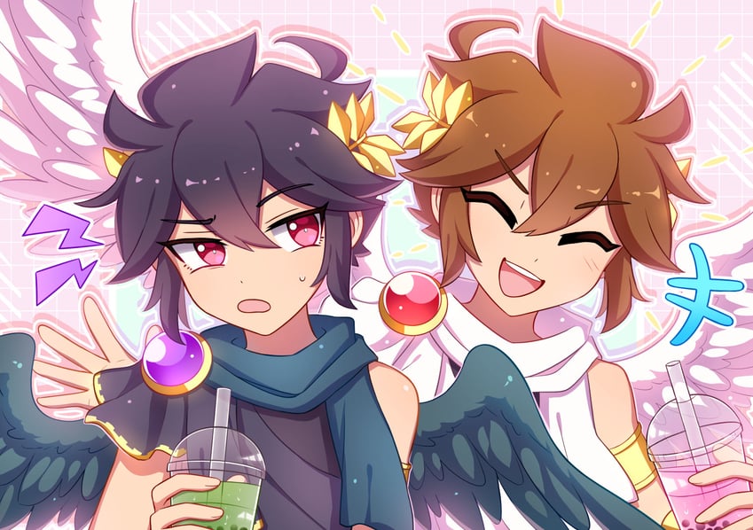 pit and dark pit (kid icarus and 1 more) drawn by enni