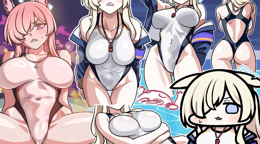 sensei, doodle sensei, and kanna (blue archive) drawn by jazz_jack