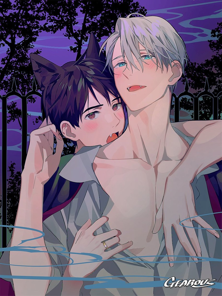 katsuki yuuri and viktor nikiforov (yuri!!! on ice) drawn by gearous