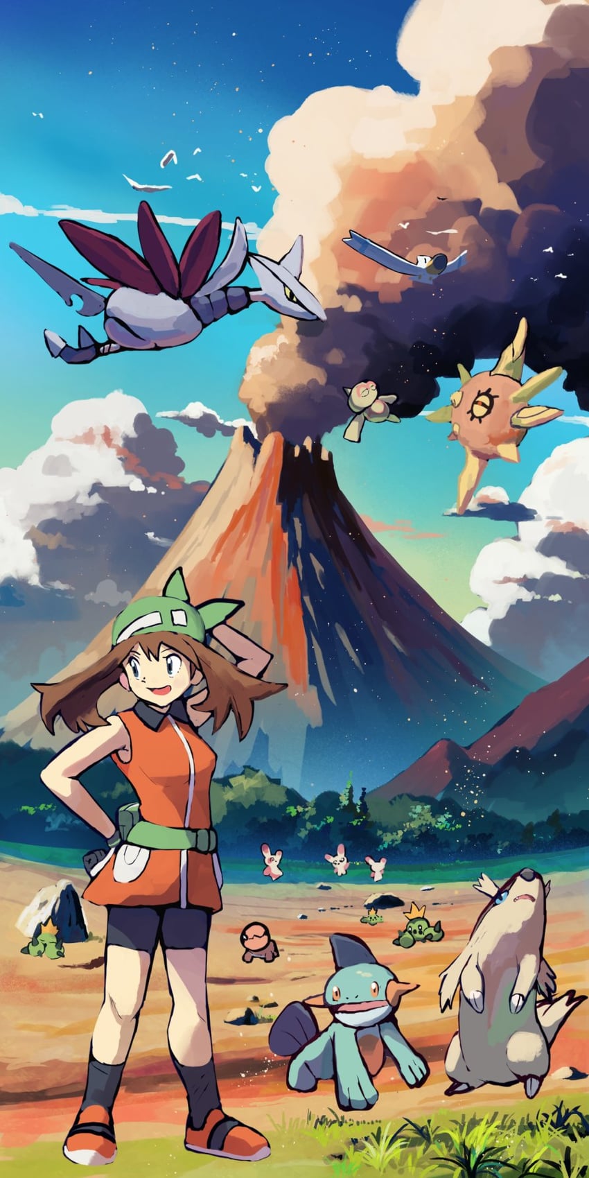 may, wingull, trapinch, skarmory, cacnea, and 5 more (pokemon and 2 more) drawn by rowdon