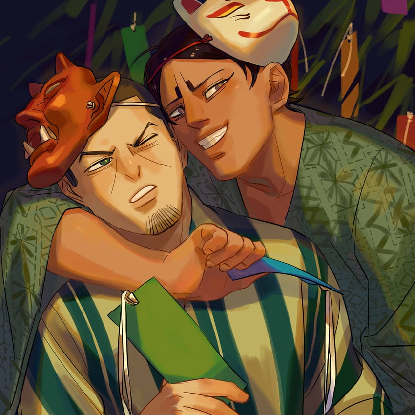 tsukishima hajime and koito otonoshin (golden kamuy) drawn by chengongzi123