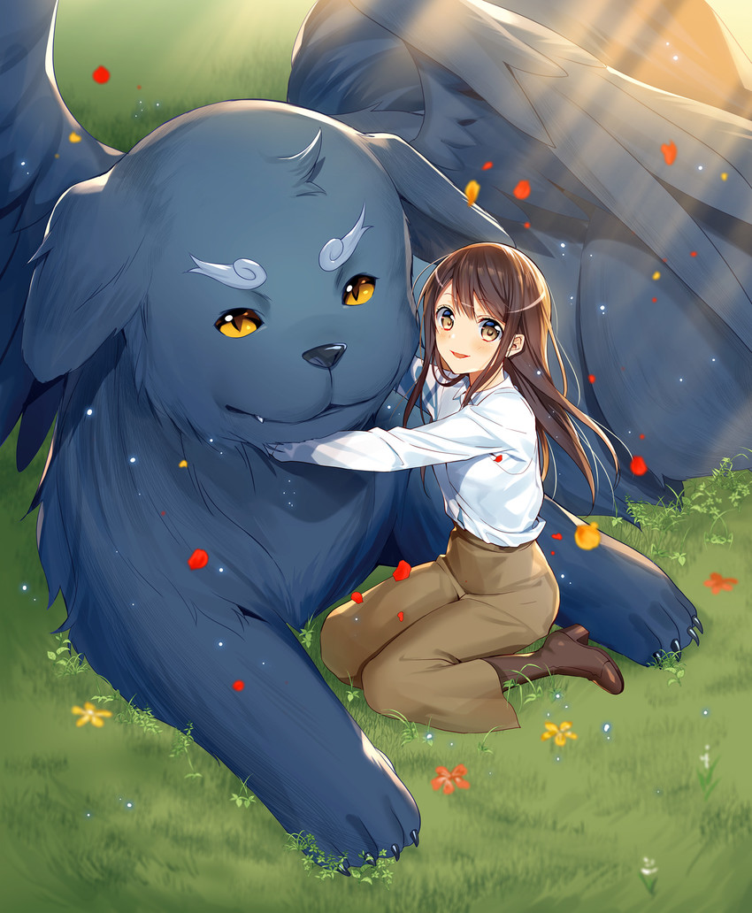 kanzaki misuzu and noel (isekai de "kuro no iyashi te" tte yobarete imasu) drawn by murakami_yuichi
