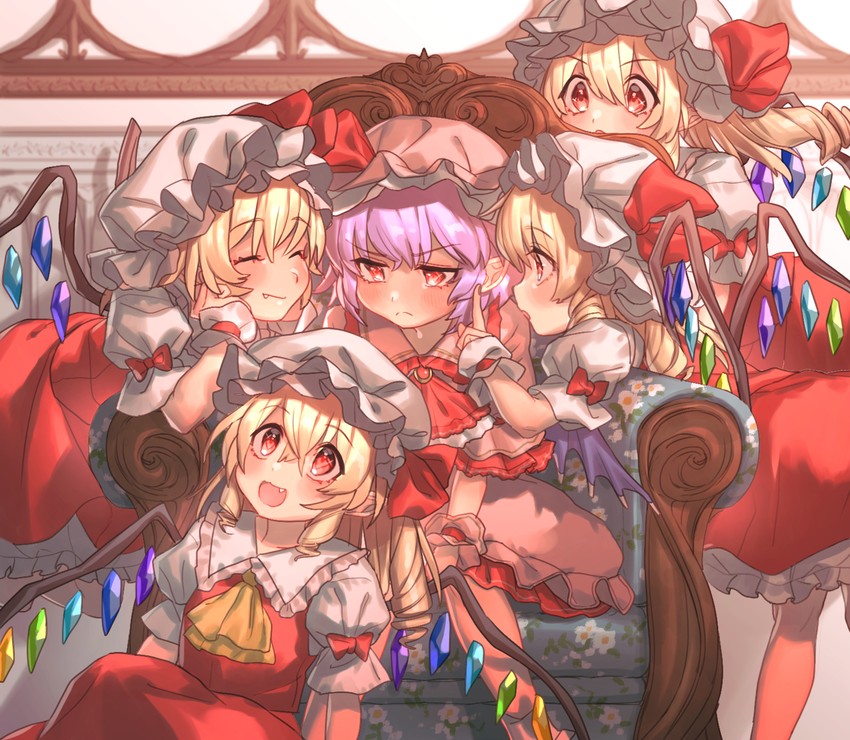remilia scarlet and flandre scarlet (touhou) drawn by masanaga_(tsukasa)