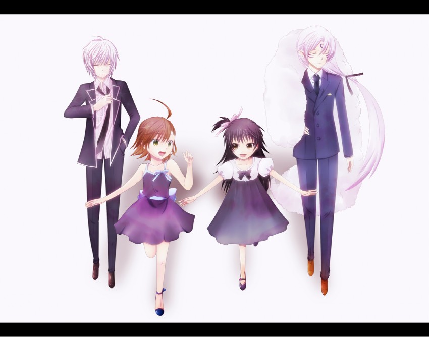 accelerator, last order, sesshoumaru, and rin (toaru majutsu no index and 1 more) drawn by agi_(kankarado)