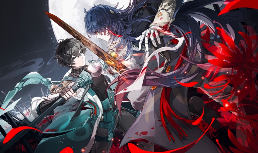 dan heng and blade (honkai and 1 more) drawn by nnnnnova
