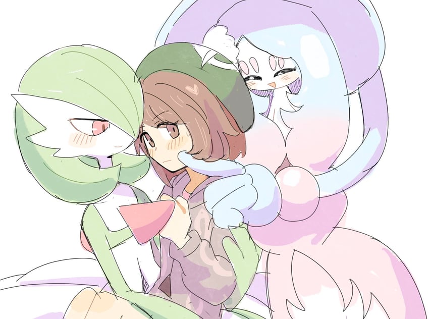 gardevoir, gloria, and hatterene (pokemon and 1 more) drawn by han0579