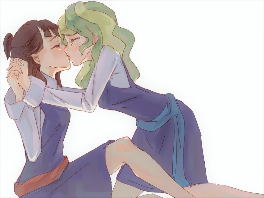kagari atsuko and diana cavendish (little witch academia) drawn by ashy@