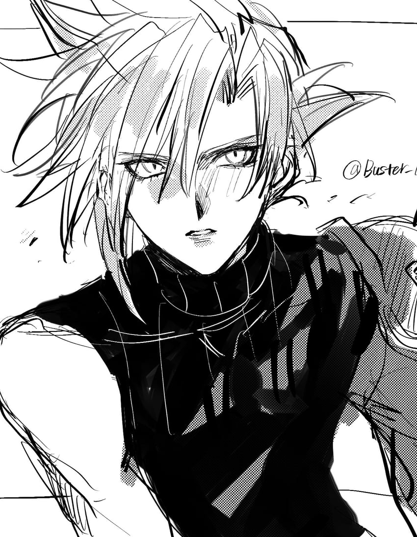 cloud strife (final fantasy and 1 more) drawn by buster_aoi
