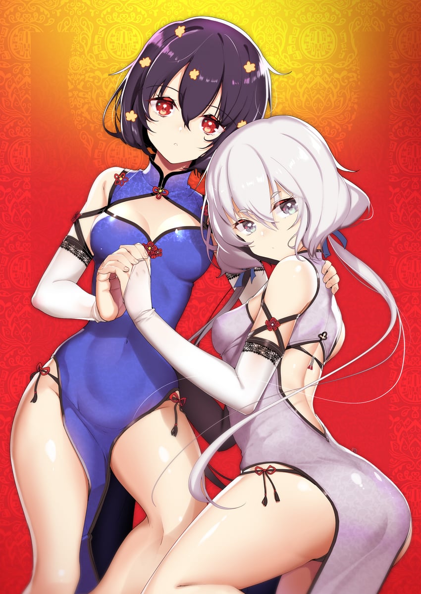 konno junko and mizuno ai (zombie land saga) drawn by akahito