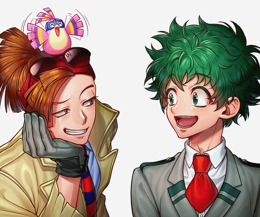 midoriya izuku, rody soul, and pino (boku no hero academia) drawn by eyemask_u_u