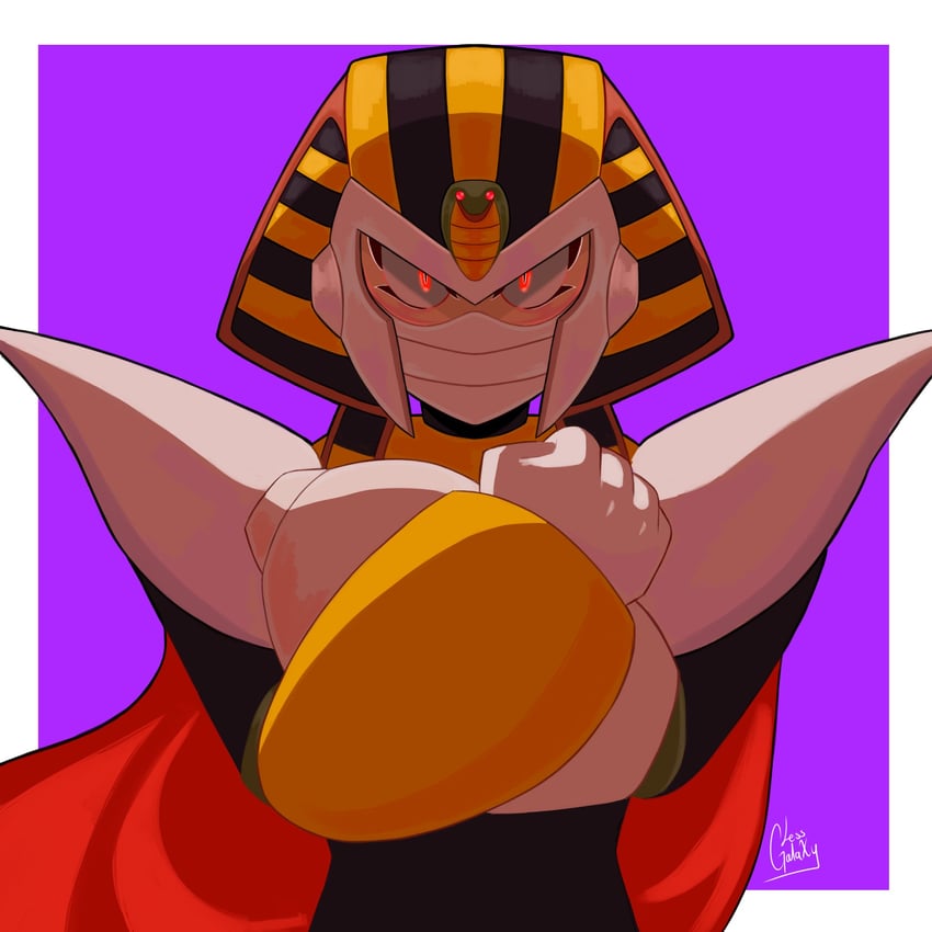 pharaoh man (mega man and 1 more) drawn by lessgalaxy