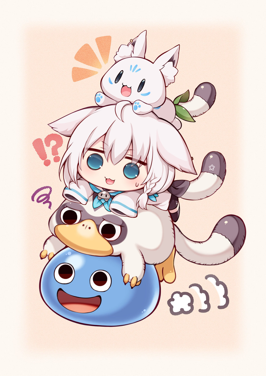 shirakami fubuki, slime, sukonbu, and platypunk (hololive and 2 more) drawn by sukemyon