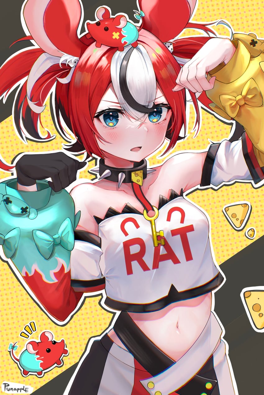 hakos baelz and mr. squeaks (hololive and 1 more) drawn by punapple