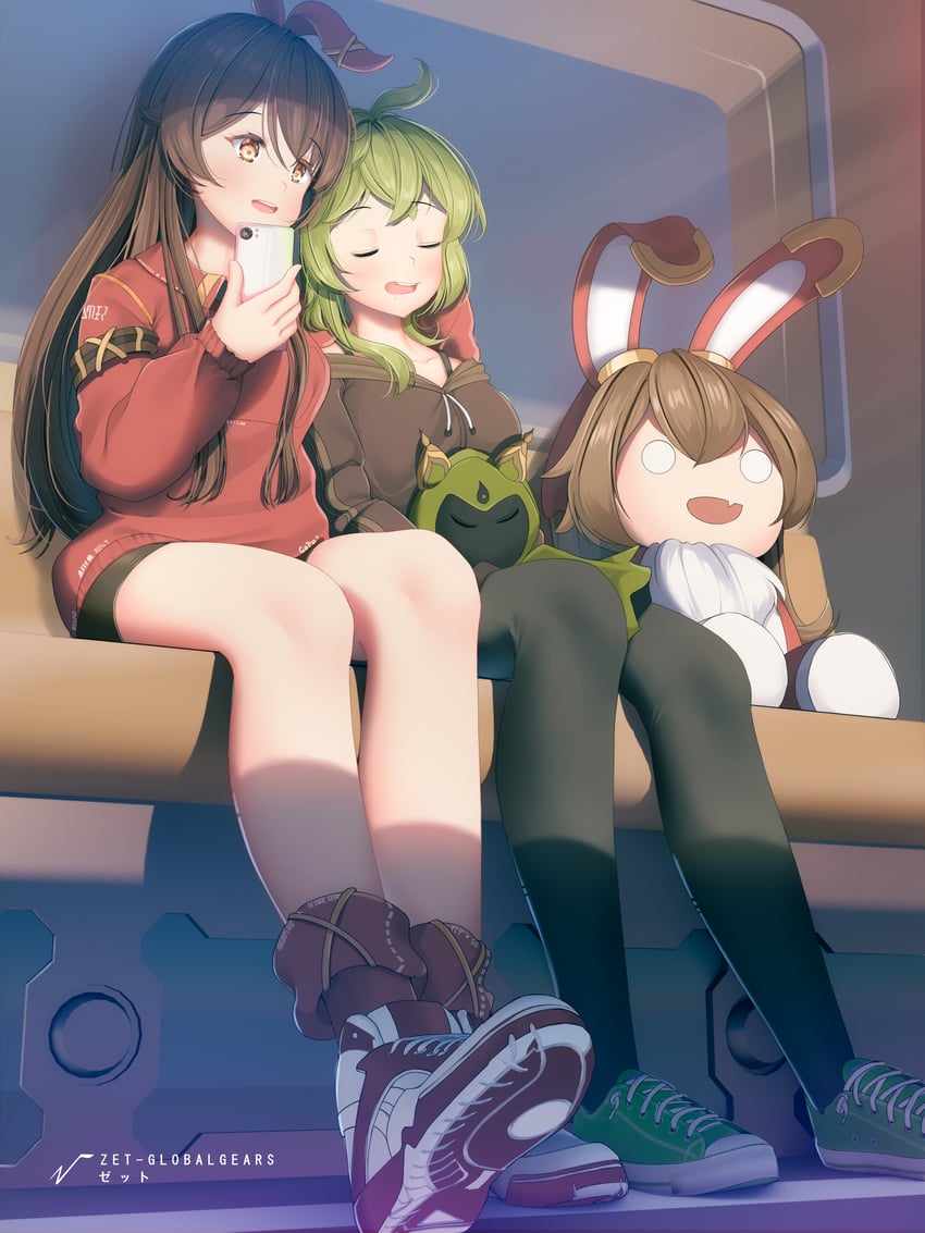 amber, collei, baron bunny, and cuilein-anbar (genshin impact) drawn by zet_(globalgears)