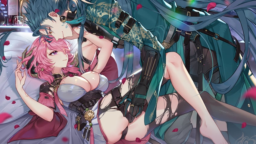 jiyan and taoqi (wuthering waves) drawn by orange_sekaii