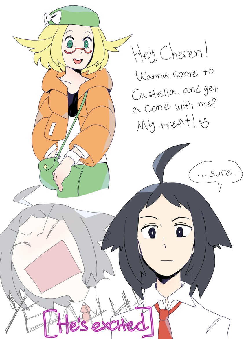 bianca and cheren (pokemon and 1 more) drawn by vousser
