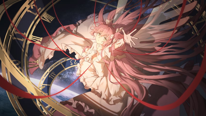 kaname madoka and ultimate madoka (mahou shoujo madoka magica) drawn by xiamianhaiya