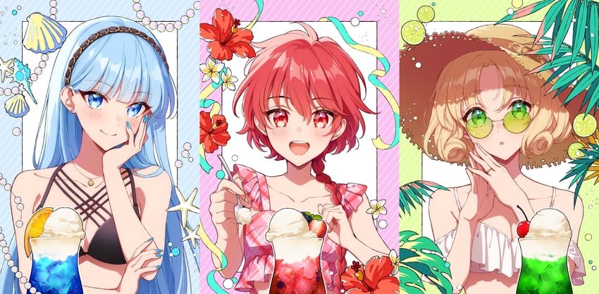 shidou hikaru, ryuuzaki umi, and hououji fuu (magic knight rayearth) drawn by masami_(souzou_jinsei_sanka)