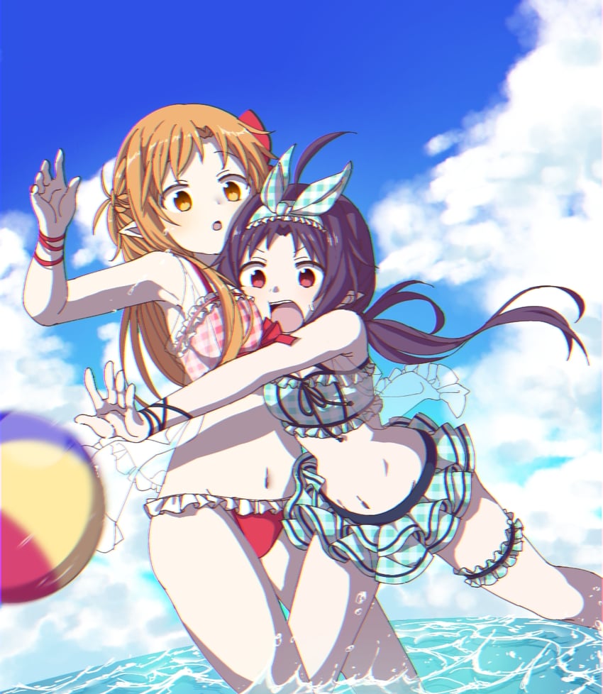 asuna and yuuki (sword art online) drawn by wqn0930