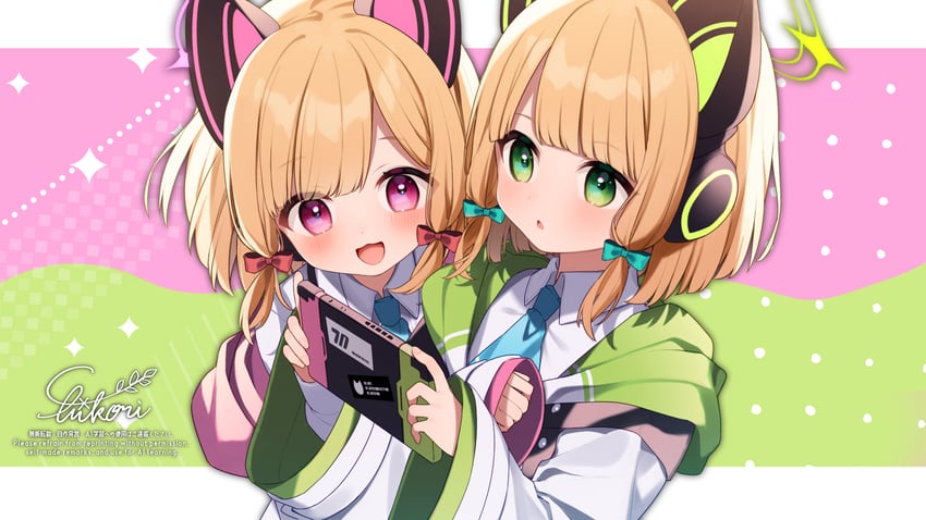 momoi and midori (blue archive) drawn by hazakura_chikori