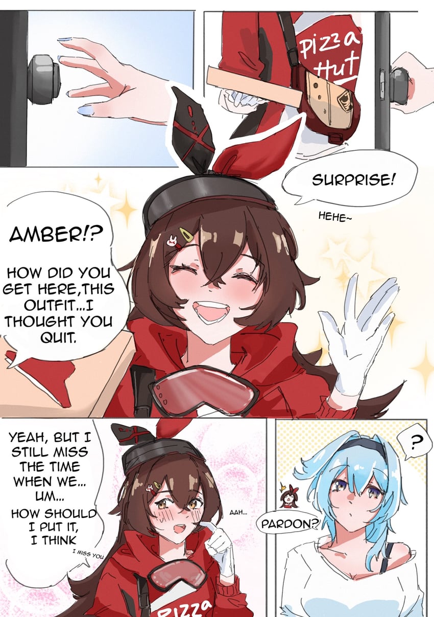 eula and amber (genshin impact and 1 more) drawn by yaro_yk