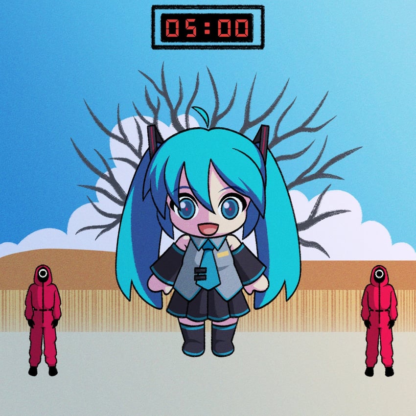 hatsune miku, mikudayo, and worker (vocaloid and 1 more) drawn by cryptidhermit