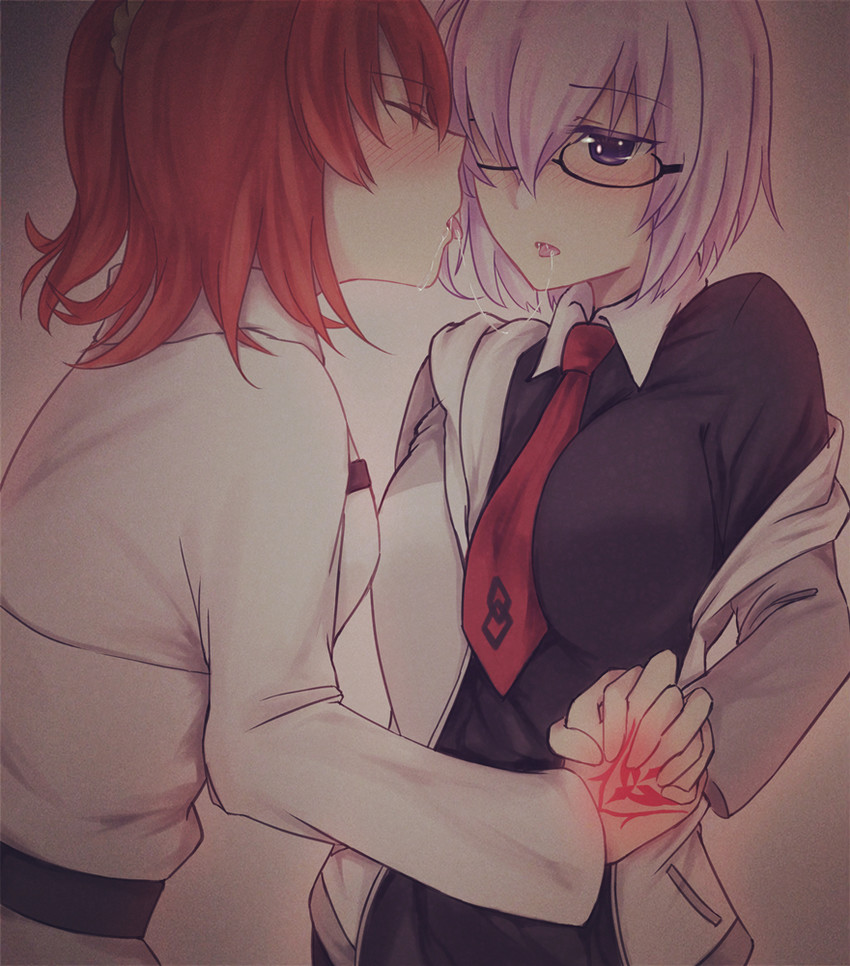 mash kyrielight and fujimaru ritsuka (fate and 1 more) drawn by jouhou