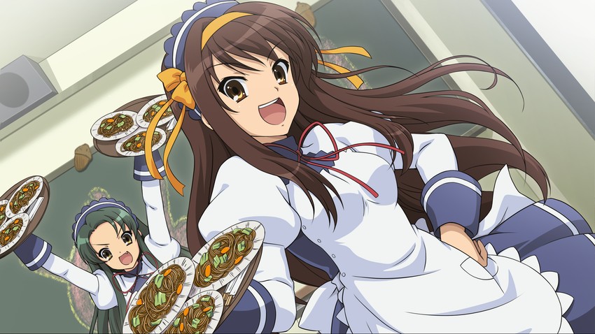 suzumiya haruhi and tsuruya (suzumiya haruhi no yuuutsu and 2 more)